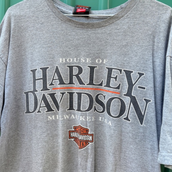 Vintage HARLEY DAVIDSON House of MILWAUKEE USA Shirt Grey Large - Picture 2 of 6